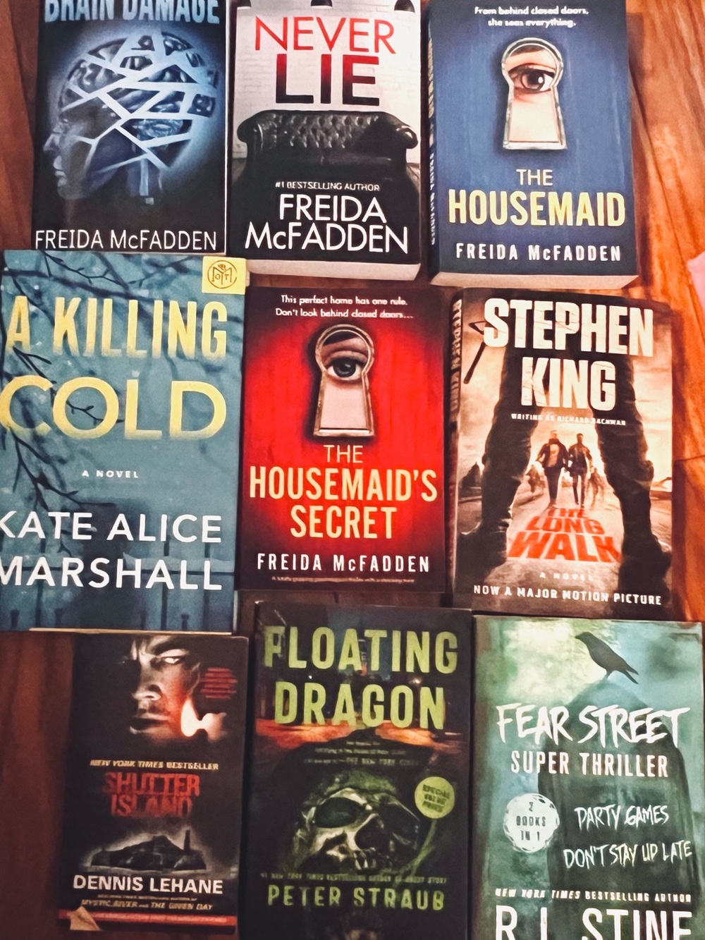 Assorted Thriller & Horror Paperback Book Lot - Mixed Colors